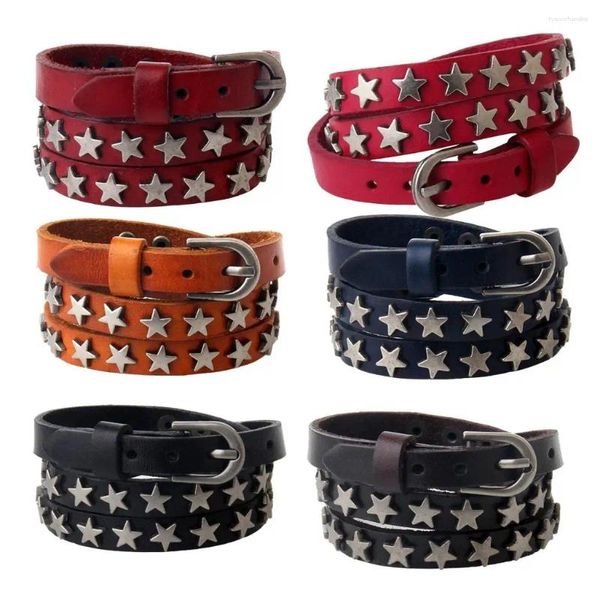 Bracelets de charme Punk multicouche PU cuir étoile bracelet ceinture boucle bracelet bracelet bracelet