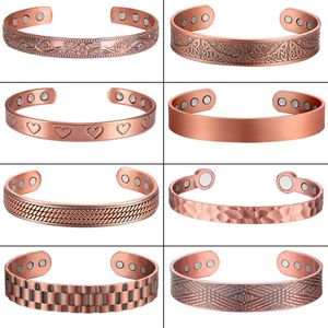Bracelets de charme bracelet magnétique cuivre pur arthrite aimants réglables femmes coiffe