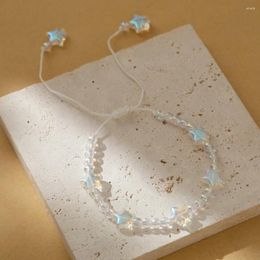 Bracelets de charme bracelet étoile en pierre de cristal tissé pur à la main pour femmes petites et délicates accessoires de poignet