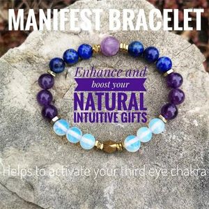 Bracelets de charme Amethyst lapis lazuli Bracelet manifeste Femmes hommes Crystal Guérison Active Eye Chakra Braclet Bijoux Couple Yoga Yoga