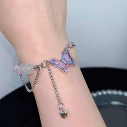 Bracelets de charme bracelet de papillon en cristal violet pour les femmes aiment le cœur Bracelet Opale Bracelet Accessoires de haute qualité Bijoux Gift For Friend