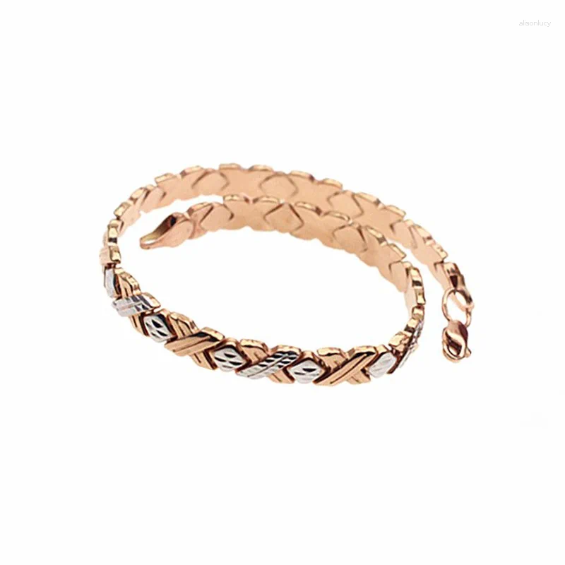 Charm Armband Purple Gold 585 Rose Handpiece Plated med 14K European Wide Edition Luxury Armband Women's