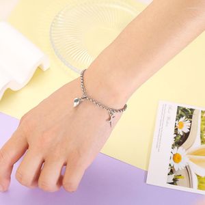 Bracelets porte-bonheur QiLuxy 2 pièces/ensemble chaîne en acier inoxydable Adsorption magnétique coeur croix Bracelet pour femmes hommes mode Couple cadeau