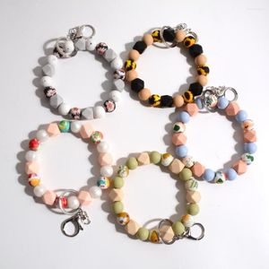 Bedelarmbanden regenbereine op maat gemaakte zonnebloem kralen polsbands bracelet dames jaar geschenken siliconen kralen sleutelhangers elastisch verjaardagscadeau