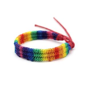 Pulseras con dijes Rainbow Lgbt Pride Pulsera hecha a mano Cadena de amistad trenzada para gays lesbianas Lgbtq Pulsera Joyería Drop Delivery Dhgki