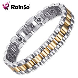 Charm Armbanden RainSo 99999% Pure Germanium Armband voor Vrouwen Korea Rvs Gezondheid Magnetische Energie Paar Sieraden 230803