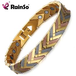 Bracelets de charme Rainso Bracelet magnétique de soins de santé pour femmes en acier inoxydable Bio énergie Bracelet Bracelets Viking sur la main mode fille bijoux 231009