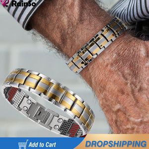 Bracelets porte-bonheur RainSo Bracelet pour homme Fashion Drop Bangles Germanium Magnetic Power Health 230801