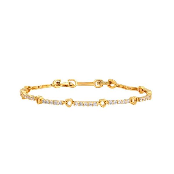 Charm Bracelets Ready Stock Chapado en oro 24K Heart Bracelet para mujer Boda Navidad Regalo de cumpleaños VintageCharm