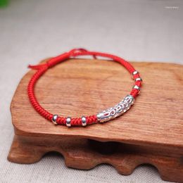 Bracelets porte-bonheur véritable 925 argent Sterling Bracelet bijoux faits à la main cadeau corde rouge chaîne réglable chanceux pour les femmes Melv22