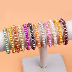 Bracelets porte-bonheur véritable naturel perle d'eau douce Bracelet poignet or Wrap femmes bijoux pour filles à la mode ABG127Charm Inte22