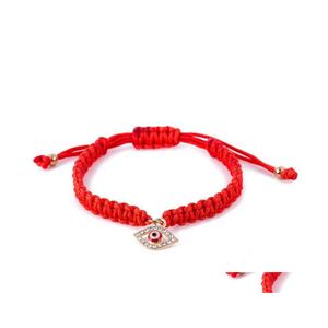 Bracelets à breloques Bracelet à cordes rouges Evil Eye Good Luck Amet Protection Bracele Yzedibleshop Drop Delivery Jewelry Dhfjt