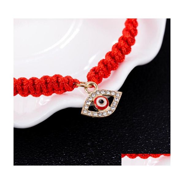 Pulseras con dijes Pulsera de hilo rojo Mal de ojo del destino Buena suerte Amet Protección Drop Entrega Joyería Dhumt