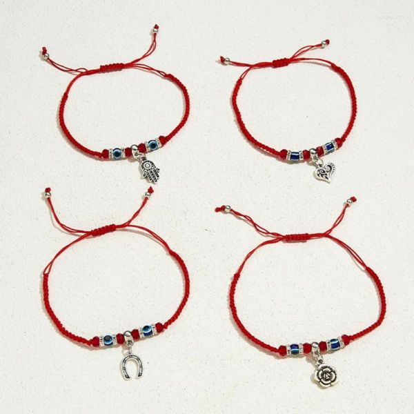 Pulseras de encanto Hilo rojo Amistad Joyería de la suerte Regalo Elefante Pulsera Hecha a mano Clásico Animal Mujer Hombre Ajustable