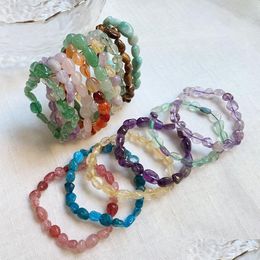 Bracelets De Charme Reik Guérison Bracelet En Pierre De Cristal Naturel Pour Les Femmes Amant Irregar Rock Gravier Fluorite Citrines Quartz Rose Goutte D Dhpxf