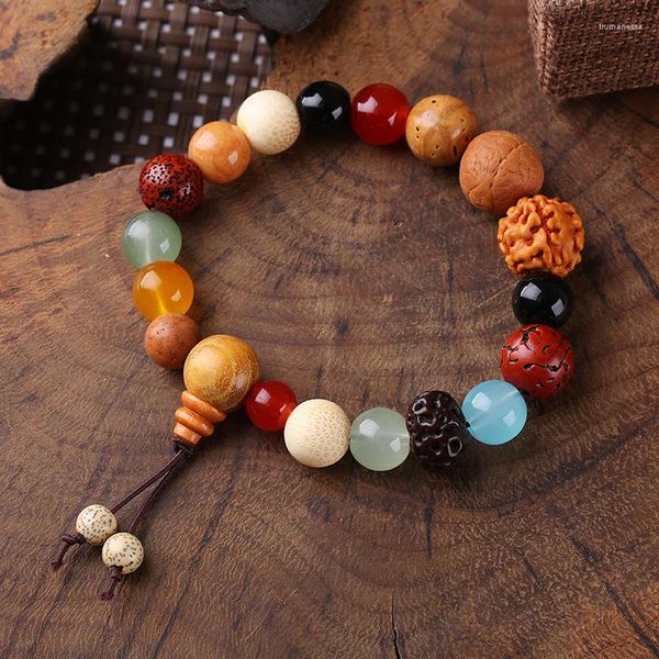 Pulseras con abalorios, pulsera bohemia con cuentas de grietas de resina para mujeres y hombres, cuerda elástica de oración con corazón colorido, joyería hecha a mano de amistad, regalos de muñeca