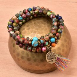 Bracelets porte-bonheur rétro antique Bronze arbre de vie gland femme Bracelet bijoux faits à la main cadeaux maman méditation Mala Yoga