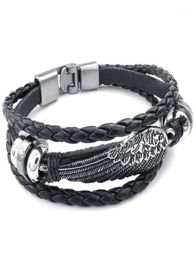 Bracelets de charme bracelet en métal rétro Bracelet bijoux aile ange traité manche en cuir fantaisie pour l'homme et la femme de la chaîne de la main B5030643