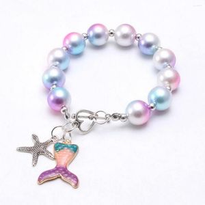Bracelets porte-bonheur cadeaux de retour pour enfants filles bijoux perles colorées breloques bling sur la main bracelets d'amitié faits à la main