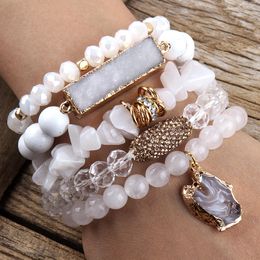 Bracelets porte-bonheur RH créateur de mode Bracelet perlé ensembles Druzy charme 5pc pile Bracelets ensemble pour femmes bijoux cadeau 230412