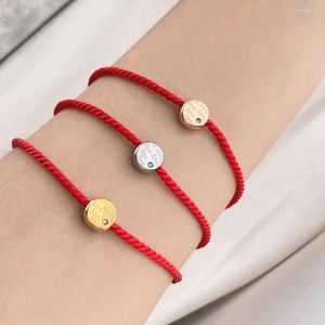 Bedelarmbanden RHYSONG Mode Rode Lijn Armband Roestvrij Staal Goud Zilver Kleur Bedels Touw Ketting Sieraden Vrouwen Voorkomen Vervagen Chinees