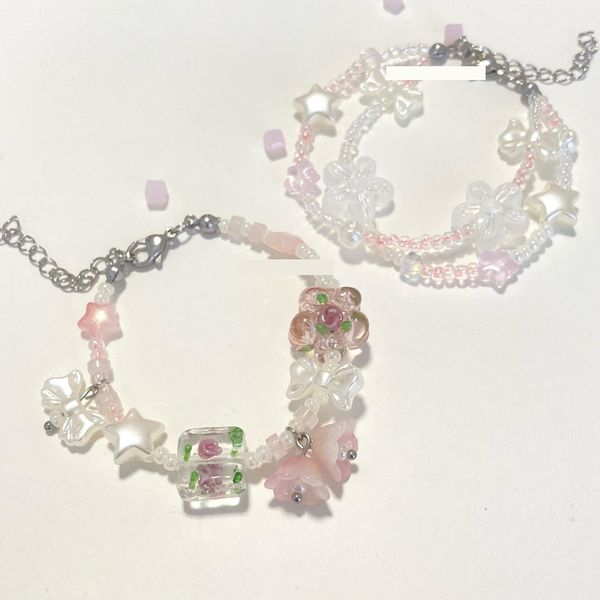 Pulseras de encanto Mundo romántico Pulsera de cuentas casera Rosa Linda Estrella de mar Arco Convallaria Chica Drop Entrega OTXP3