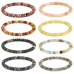 Bedelarmbanden rondelle kralen voor vrouwen mannen natuursteenwielvorm 4x6 mm Aventurine Agates Labradorite Jades mode juwelsecharm inte22