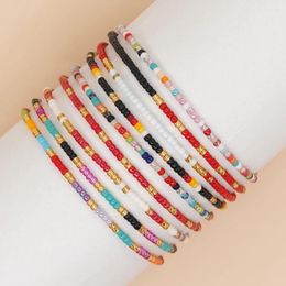 Charm Armbanden Touw Ketting Verstelbare Bangle Eenvoudige Accessoires Cadeau Voor Vrouwen Mannen Miyuki Glas Kralen Regenboog Armband Pulsera