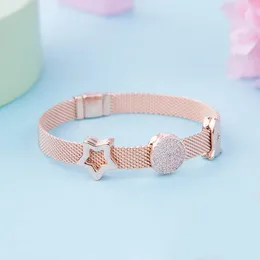 Bracelets de charme plaqué or rose Catch Star fini réflexions bracelet en maille pour les femmes