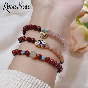 Bedelarmbanden roze sisi Chinese stijl armbandjaar van het leven tijger voor vrouwen transferen zegening aardbei kristallen sieraden vrouwcharm inte22