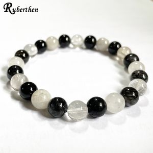 Bedelarmbanden ruberthen 8 mm gerutileerde kwarts mix armband dames natuurlijke edelsteen yinyang chakra pols sieraden 230814