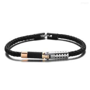 Bracelets porte-bonheur RUIMO haute poli hommes luxe Style Cool conception structurelle 316L fil d'acier inoxydable bijoux Bracelet pour et femmes bricolage