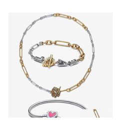 Charm Armbanden S925 Liefde T Gesp Tweekleurige Ketting Originele Fit P Sieraden Vrouwen Gift Drop Levering Dhlrq2432974