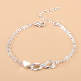 Bracelets porte-bonheur S925 plaqué argent croix amour coeur bracelet bracelet pour femmes élégant fête bijoux cadeau Pulseras Sl219