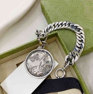Bracelets porte-bonheur S925 argent sterling motif papillon flore bracelet pendentif mode couple personnalisé pour petite amie bijou design exclusif