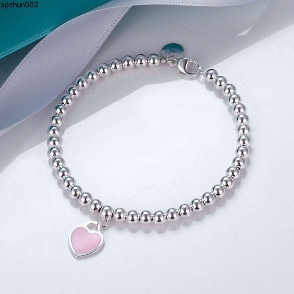 Bracelets de charme S925 Sterling Silver Love Heart Designer Bracelet Bracelet Bijoux Belle Bleu Rose Rouge Coeurs Pendentif Tennis Élégant pour Femmes Filles {catégorie}