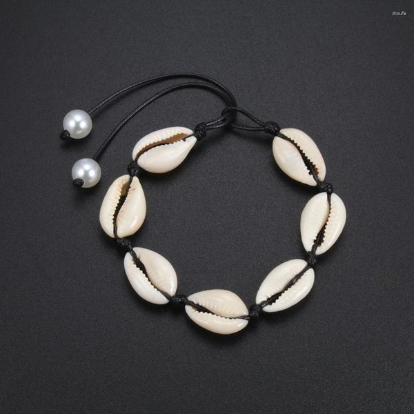 Pulseras de encanto Pulsera de concha de mar Cadena de cuerda ajustable Cowrie para mujer Chica Bohemia Joyería de playa Femme Regalos finos