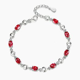 Bracelets à breloques vente 304 Bracelet en acier inoxydable pour femmes couleur rouge bleu à la mode réglable zircone cubique chaîne bijoux cadeau 230821