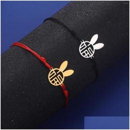 Bracelets de charme - Sélection de luxe léger dames titane titane creux futu en acier inoxydable Pendant la personnalité de la personnalité Jade Brac jade dhvjq