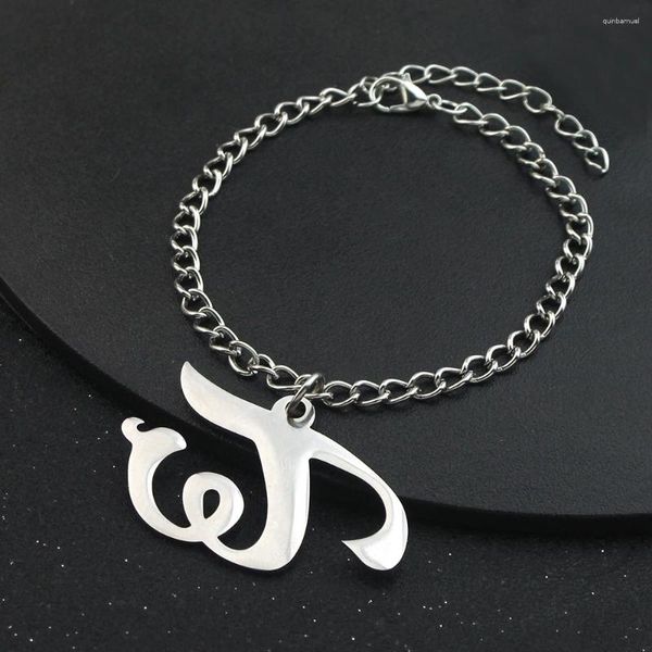 Bracelets de charme vendant le groupe de femmes deux fois Logo Bracelet personnalisé mode acier inoxydable W lettre pendentif