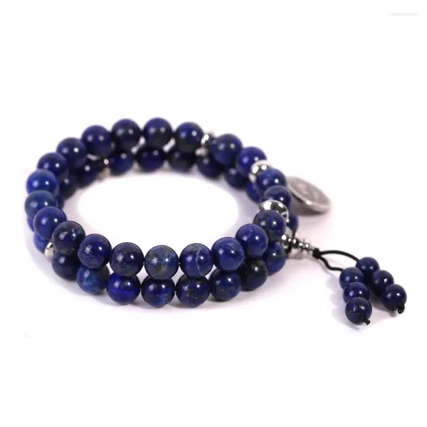 Bracelets de charme Pierre semi-précieuse Cristal de roche naturelle Lapis Perlé Stretch Tressé Chakra Santé Méditation Puissance