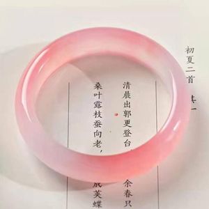 Charm-Armbänder Senden Sie ein Zertifikat. Reiner natürlicher Jadeit-Armreif, Heilarmband für Frauen, edler Schmuck, echter rosa zertifizierter Burma-Jadestein-Armreif 230602