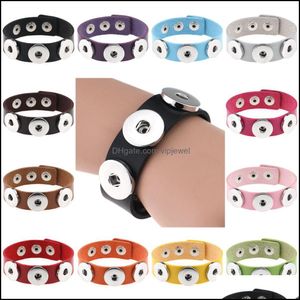 Pulseras con dijes Sier Snap Fit Diy Snaps Botones Joyería 18Mm Nudo Jengibre Cuero Vipjewel Drop Delivery 2021 Vipjewel Dheqs