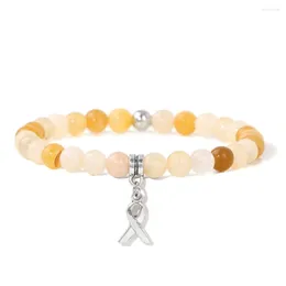 Bracelets de charme Bracelet pendentif ruban de soie 6mm perles de pierre naturelle jaune Aventurine améthystes bracelets d'oeil de tigre pour femmes hommes