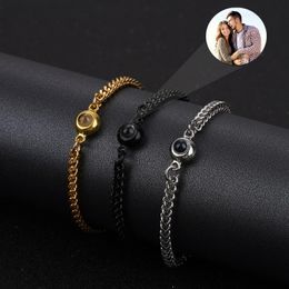 Charme pulseiras prata/ouro cor projeção po pulseira com aço inoxidável cuba corrente pulseira conjunto jóias para homem atacado 231208