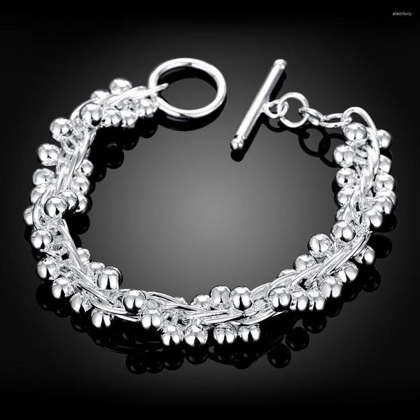 Bracelets porte-bonheur plaqué argent dames Bracelet femmes raisin chaîne couleur perles goutte en gros