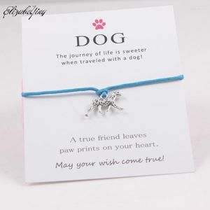 Bedelarmbanden zilveren vlekkelige hond wax wax wens kaart verstelbare charmes voor doe -het -zelf sieraden met cardcharmcharm lars22