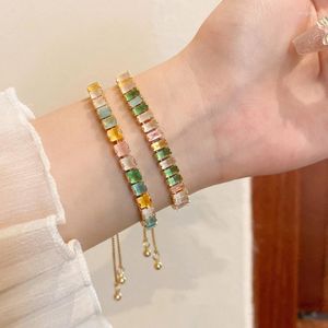 Bedelarmbanden eenvoudige snoepkleur vintage geometrische zirkoon polshorwear mode kraal bangle polsbandjes sieraden dropship