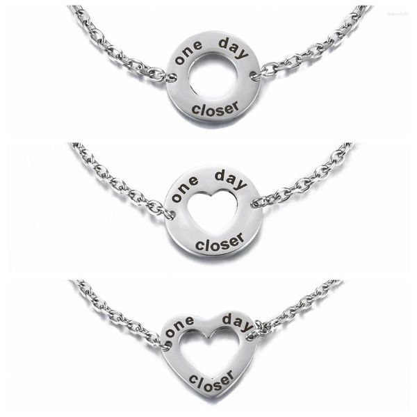 Bracelets porte-bonheur Simple cercle en acier inoxydable réglable chaîne lien Bracelet pour femme fille soeur anniversaire cadeau