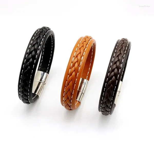 Bracelets de charme Simple Bracelet tissé à la main Mode Classique Punk Tendance Hommes Aimant Boucle Bijoux Cadeau D'anniversaire